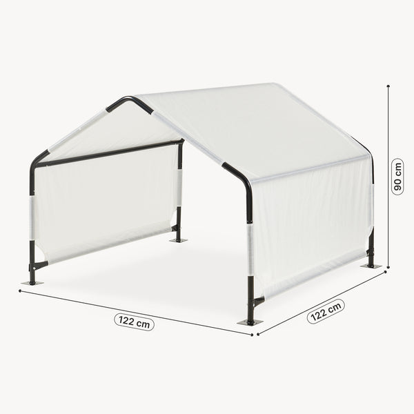 Outdoor Hundezelt Valevali 122x122x90 cm Schwarz/Weiß [en.casa]
