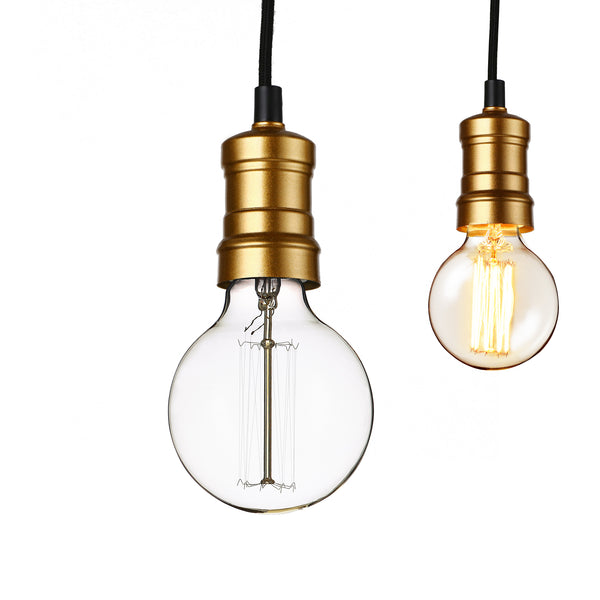 Hängelampe im Retro-Look [Messing] Edison Lampenfassung 1x/3x E27 Metall [lux.pro]