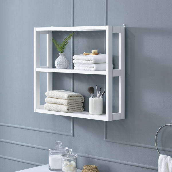 Badezimmerschrank Anderlecht 54x60x15 cm Regal mit 3 Ablagen Weiß en.caa