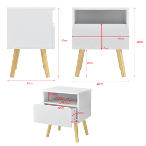Nachttisch Dargaville 50x40x34 cm Weiß en.casa