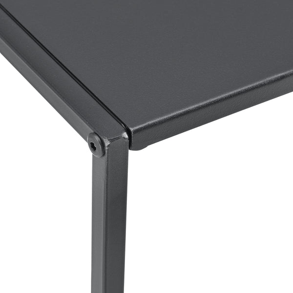 Beistelltisch Archsum 2er Set rechteckig Industriedesign Schwarz [en.casa]
