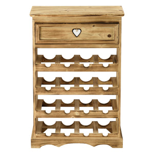 Weinregal Mosel 86x55x22 cm für 16 Flaschen mit Schublade en.casa