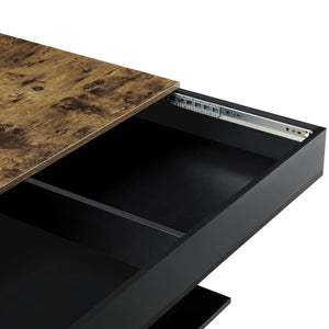 Couchtisch Lünen Holzoptik/Schwarz [en.casa]