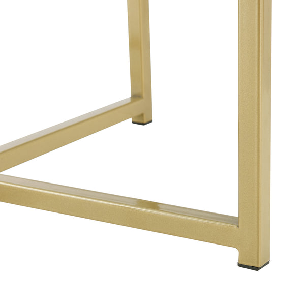 Beistelltisch Alavieska Stahlgestell 50 x 42 cm Gold en.casa