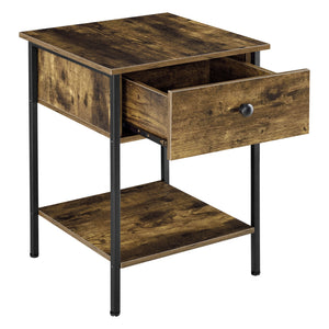 Beistelltisch Fagersta 40x40x55cm Dunkler Holzton en.casa
