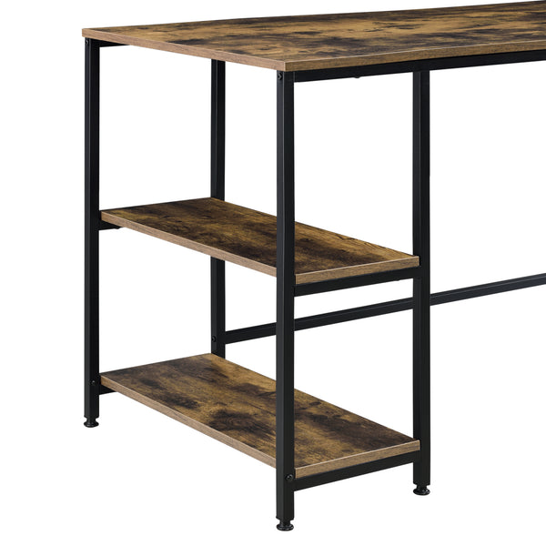 Schreibtisch Vilhelmina mit Ablagen 77x120x60cm auf Metallgestell en.casa