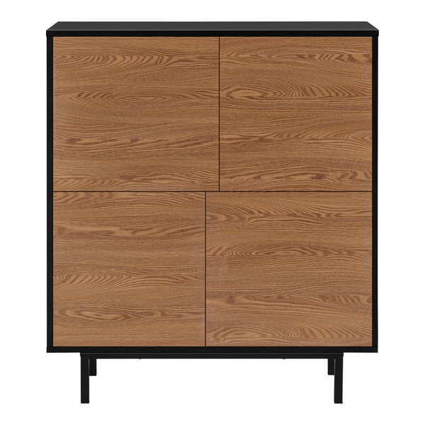 Beistellschrank Gnosjö 80x30x93cm Schwarz/Dunkler Holzton en.casa
