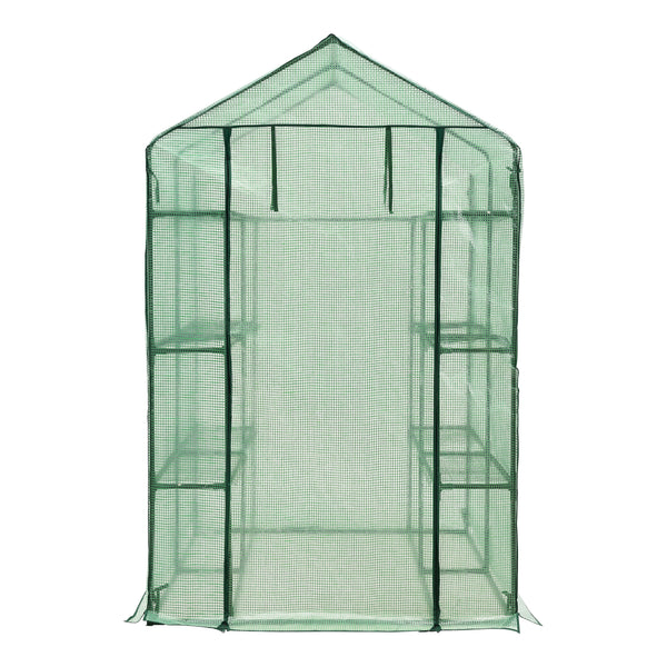 Gewächshaus Vale mit Ablagen 120x170x194cm Grün [en.casa]