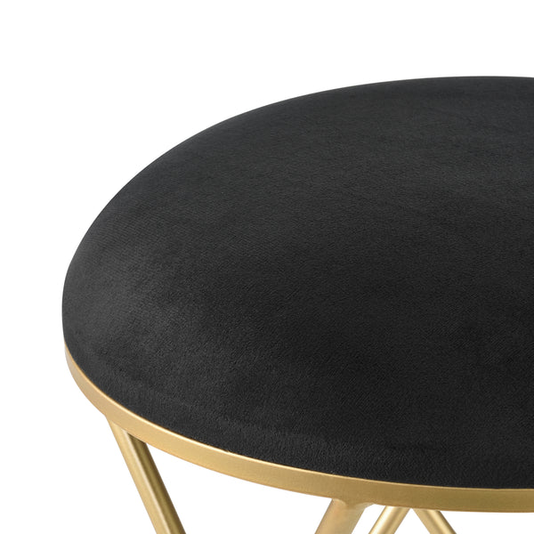 Sitzhocker Katrineholm Polsterhocker bis 100 kg Schwarz/Messingfarben [en.casa]