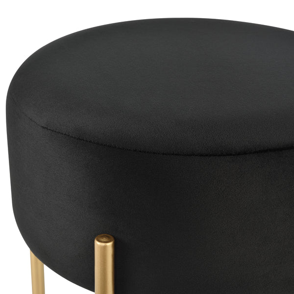Sitzhocker Kungälv Polsterhocker bis 100 kg Schwarz/Messingfarben [en.casa]