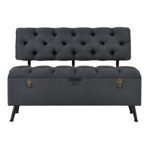 Sitztruhe Malmöhus 110x48x75cm Dunkelgrau [en.casa]