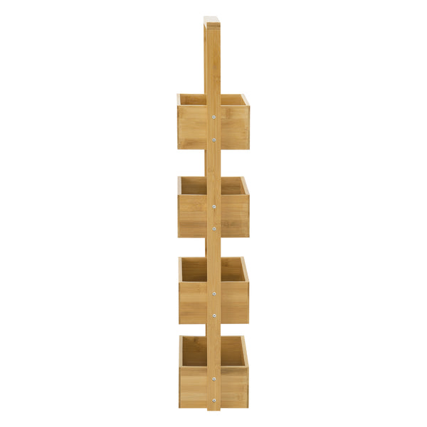 Badregal Bardu mit 4 Ablagefächer 28x16x88cm Bambus [en.casa]