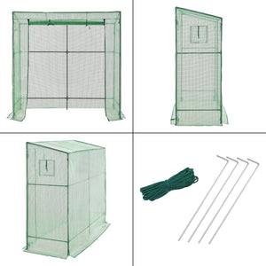 Gewächshaus Vlaardingen 198x78x200cm Grün [en.casa]