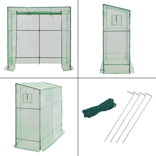 Gewächshaus Vlaardingen 198x78x200cm Grün [en.casa]