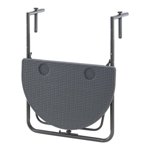 Balkonhängetisch Cicala 84x60x64 cm Halbrund Stahl Dunkelgrau [en.casa]