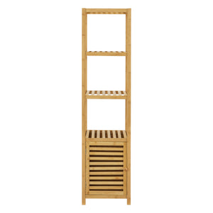 Bambusregal Liminka Badregal mit Schranktür 140x34x33cm [en.casa]