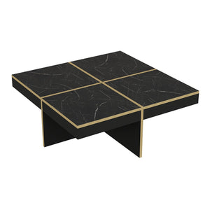 Couchtisch Fjerritslev 35x90x90 cm Marmoroptik Schwarz [en.casa]