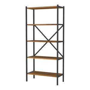 Küchenregal Tomelilla 160x66x34 cm Walnuss/Anthrazit [en.casa]