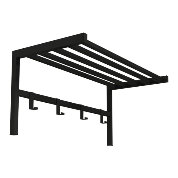 Wandgarderobe Tolga mit Hutablage Schwarz [en.casa]