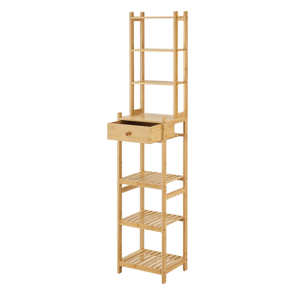 Standregal Siilinjärvi aus Bambus 163 x 33 x 28 cm bis 5 kg Natur [en.casa]