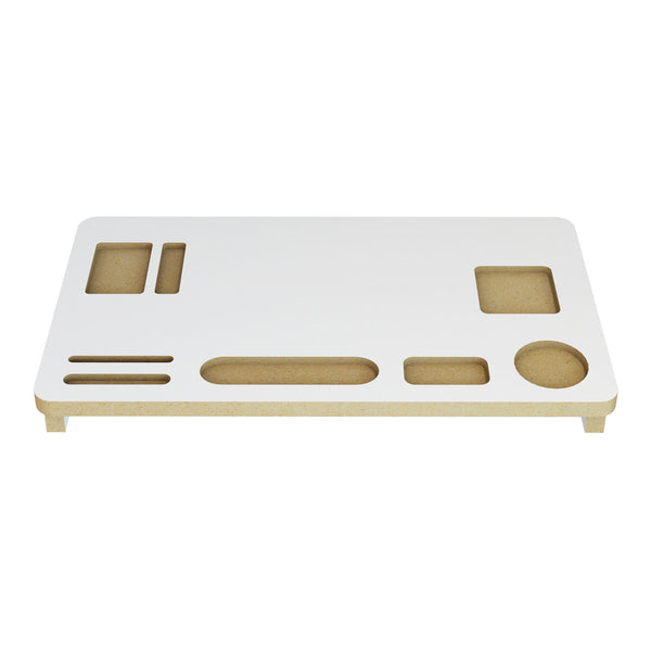 Monitorständer Tjele 54 x 30 x 7 cm Weiß [en.casa]
