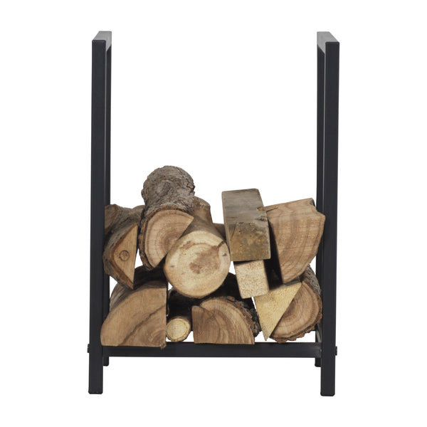 Kaminholzregal Torsås 40x30x50cm aus Stahl Schwarz [en.casa]