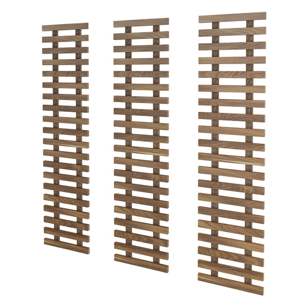 Blumentopf-Wandregalset Herwijnen 3er Set 100x24cm Dunkler Holzton [en.casa]