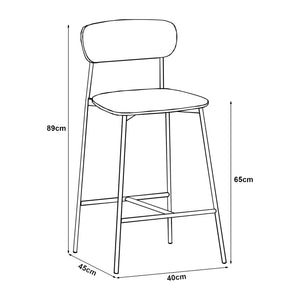 Barstuhl Jyväskylä 2er Set 89x40x45 cm Beige [en.casa]