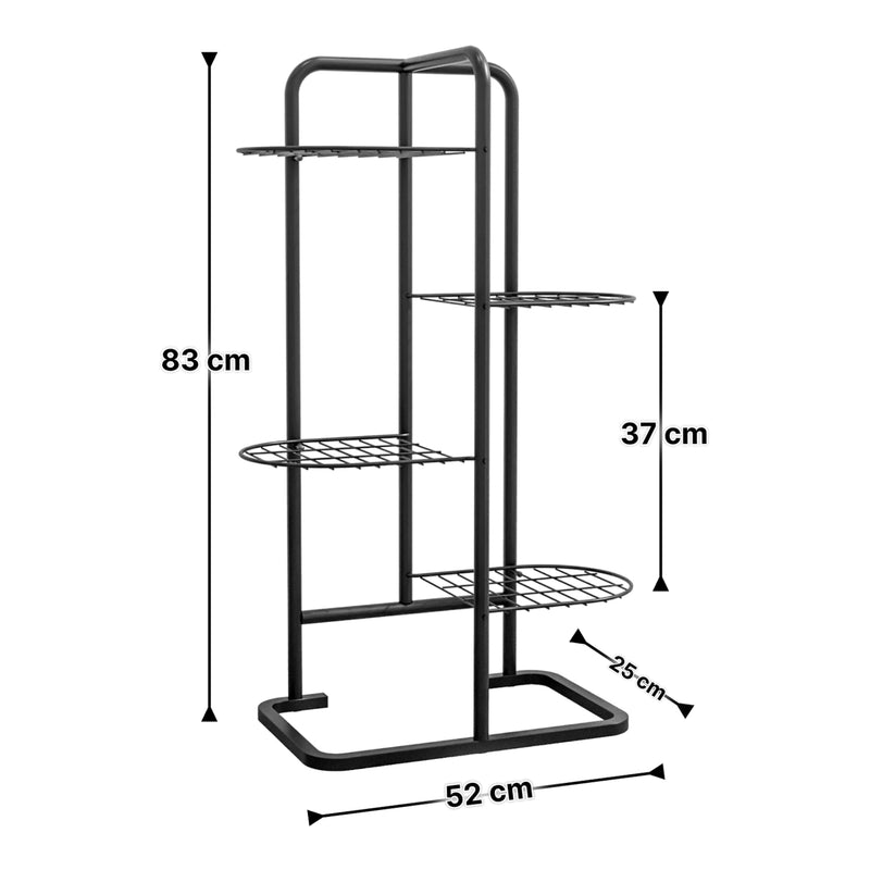 Maßskizze Blumenständer Pedersöre 83x52x25cm Schwarz [en.casa]