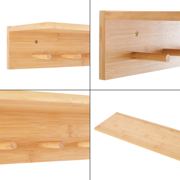 Wandgarderobe Fjord Bambus [en.casa]