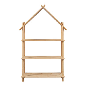 Kinderregal Hamarøy Bambus in Hausoptik 137x90x30cm [en.casa]