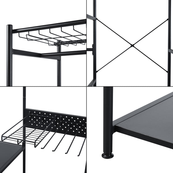 Garderobenständer Brønnøy 182x90x46cm Schwarz [en.casa]