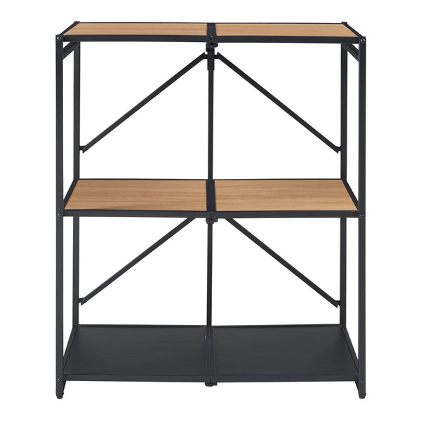 Klappregal Telemark 81x68x38 cm Schwarz/Eiche-Optik [en.casa]