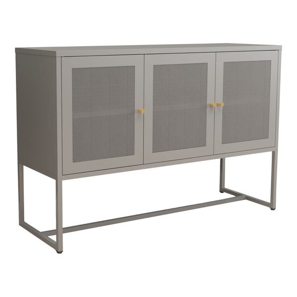 Sideboard Sund mit 3 Türen Stahl Grau [en.casa]