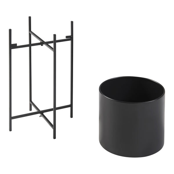 Pflanzenständer Orsa 3er Set Metall Schwarz [en.casa]
