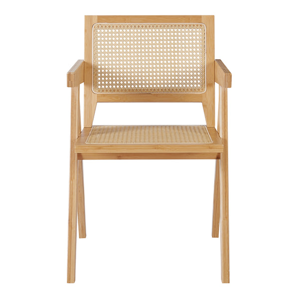 Esszimmerstuhl Asikkala 79x50x50cm Bambus/Rattanoptik [en.casa]