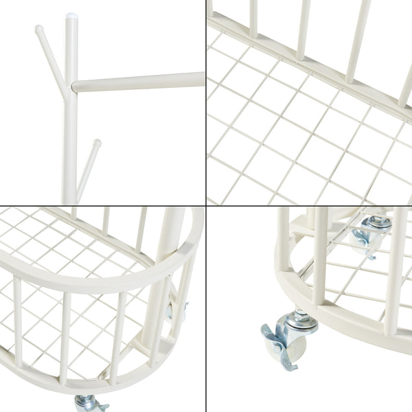 Rollbarer Garderobenständer Risør Stahl Weiß [en.casa]