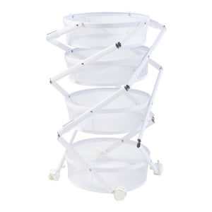 Rollwagen Sørreisa mit 4 Ebenen 123xØ37,5cm Weiß [en.casa]