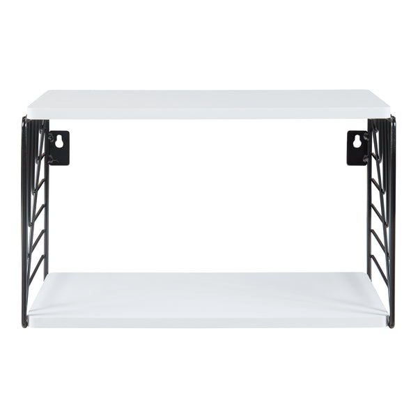 Wandregal Moss 39x18x23 cm Schwarz/Weiß [en.casa]