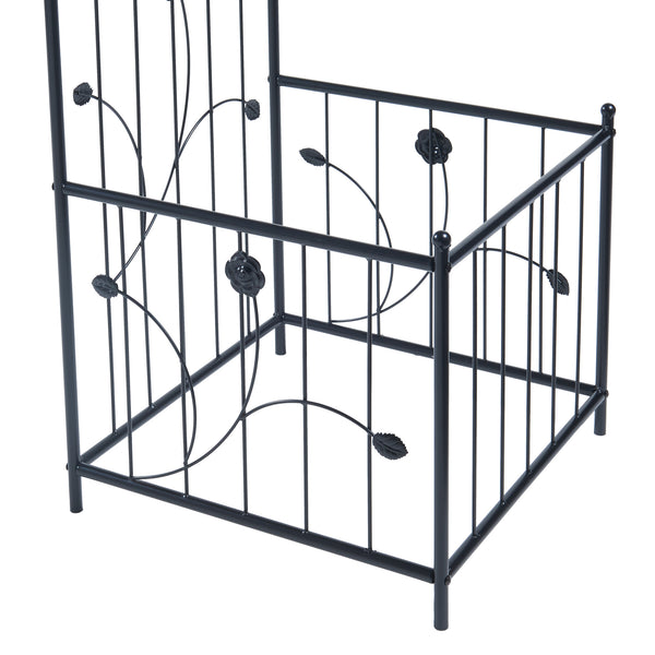 Rosenbogen Barisciano mit 2 Blumenkästen Schwarz [casa.pro]