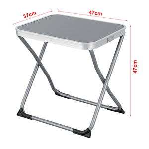 2-in-1 Campinghocker und -Tisch Barete 47x47x37 cm Grau [en.casa]