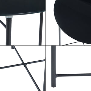 Beistelltisch Ödeshög mit Glasplatte 45xØ42cm Schwarz [en.casa]