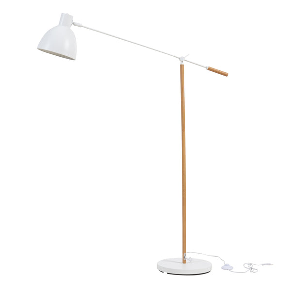 Stehleuchte Banchory Metall 163 cm Holzoptik/Weiß [lux.pro]