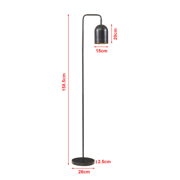 Stehleuchte Barnard Metall 159 cm Schwarz [lux.pro]