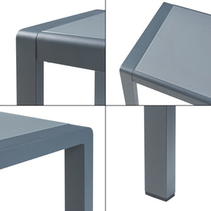 Outdoor-Beistelltisch Avise Aluminium Glas Anthrazit [casa.pro]