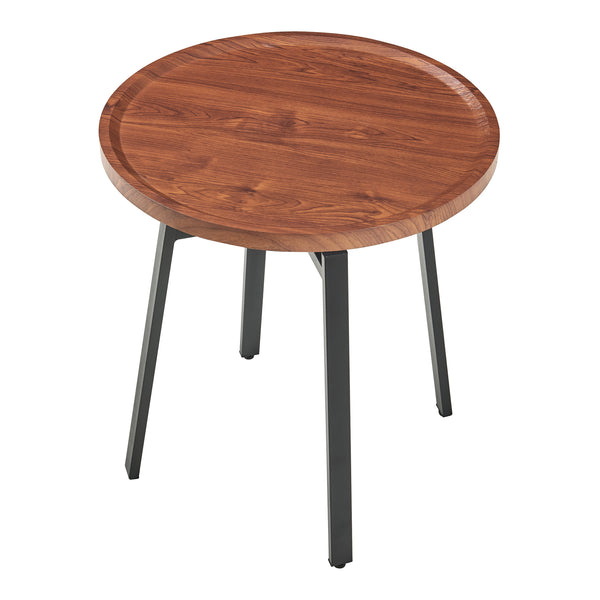 Beistelltisch Mippeena 54xØ50 cm Schwarz/Walnuss [en.casa]