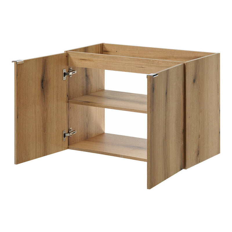 Maßskizze Waschtisch Skelbolu 80x57x39 cm mit LED-Spiegel Eicheoptik [en.casa]