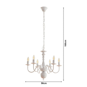 Kronleuchter Berkeley Metall Vintage-Weiß [lux.pro]