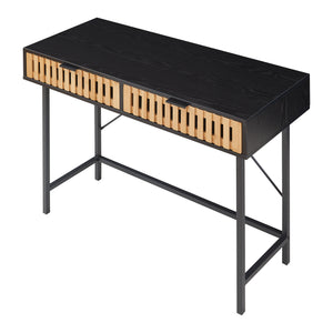 Konsolentisch Luniehti 100x40x75 cm Schwarz/Natur [en.casa]