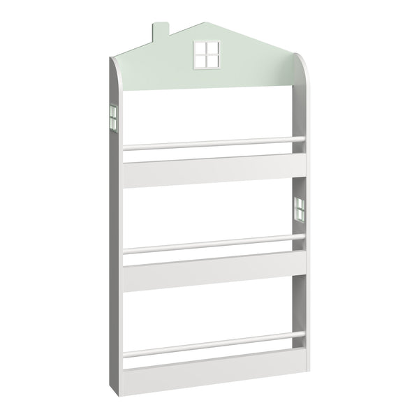 Kinderregal Vipsali 106x60x12 cm Mintgrün/Weiß [en.casa]